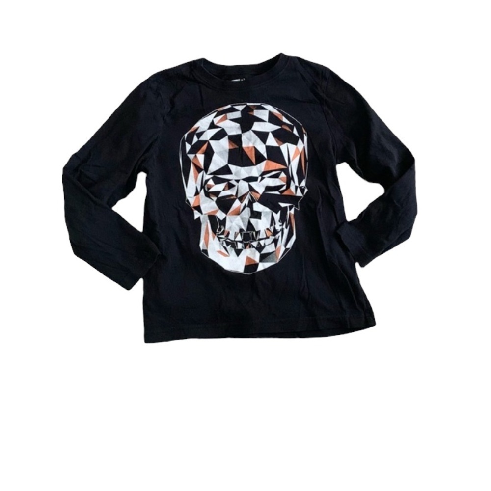 Crazy 8 | Long Sleeve Top Black Shirt Skull Graphic